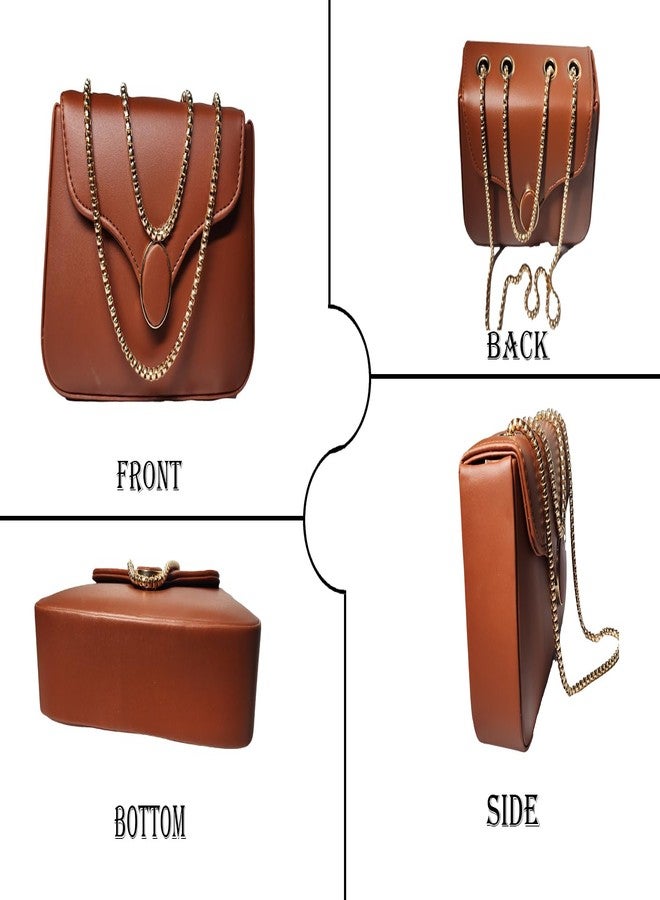 DONSON Crossbody Bags for Women Faux Leather Chain Trendy Purses(BROWN) - Image 2